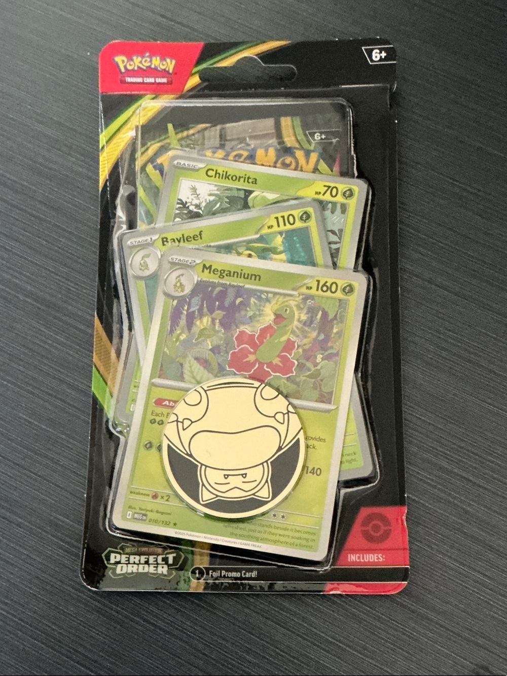 Pokémon TCG Perfect Order Green Mega Pack with Meganium Promo Pin